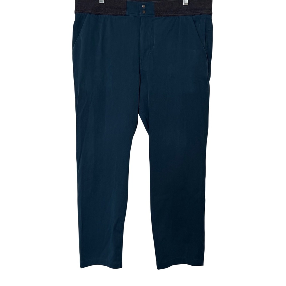 Lululemon Teal Blue Double Snap Hidden Drawstring Slim Golf Chino Pants Mens 40
